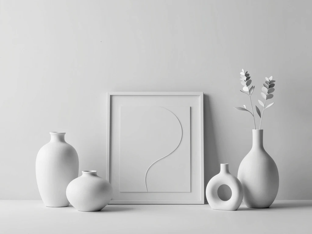 Monochrome collectie minimalistische decoratie
